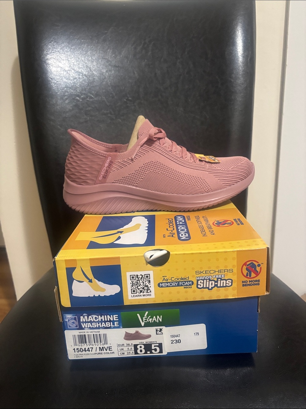 Skechers Women's Slip-On Knit Sneaker in Dusty Pink